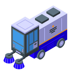 Cleaner Vehicle Icon Isometric Street Road