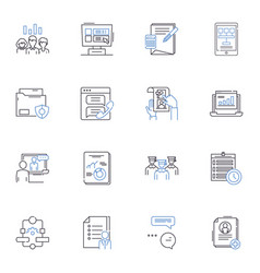 Editorial Writing Line Icons Collection Opinion