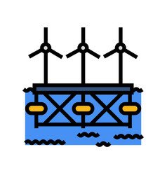 Floating Wave Platform Color Icon