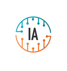 Initial Letter Ia Future Technology Logo Template