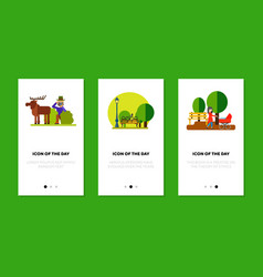 Leisure In Park Flat Icon Set