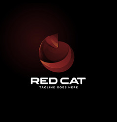 Logo Red Cat Gradient Colorful Style