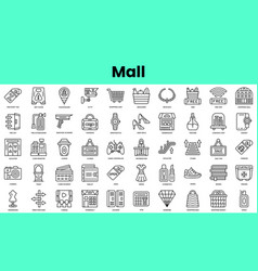 Set Of Mall Icons Linear Style Icon Bundle