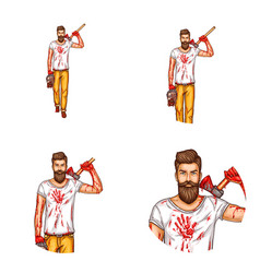 Avatar Of A Bearded Man With A Bloody Ax