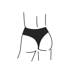 Female Buttock Minimal Body Part Outline Art