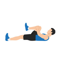 Man Doing Prone Hamstring Stretch