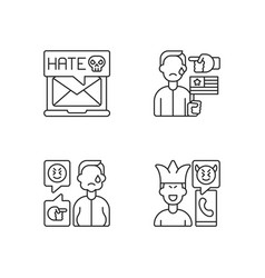 Offensive Comments Online Linear Icons Set