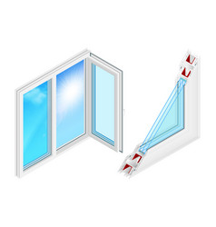 Plastic Windows Installation Isometric Concept