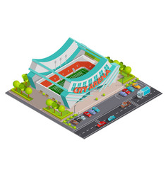 Sport Stadium Isometric Outdoor Composition Banner