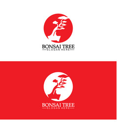 Bonsai Logo Design Silhouette Icon