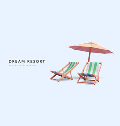 Dream Resort Banner In 3d Realistic Style