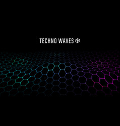 Hexagon Waves Abstract Background 3d Techno