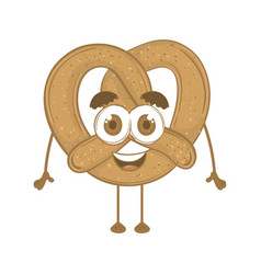 Isolated Pretzel Cartoon Kawaii Bakery Product