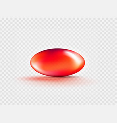 Liquid Gel Red Oval Bubble Capsule Isolated