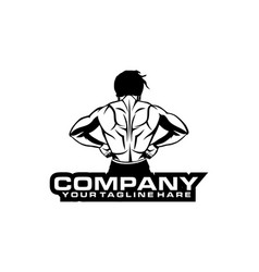 Muscular Man Back View Logo