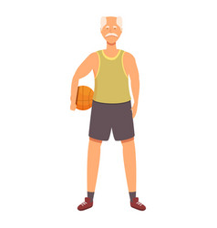 Old Man Basketball Workout Icon Cartoon