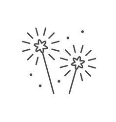 Burning Sparklers Line Outline Icon