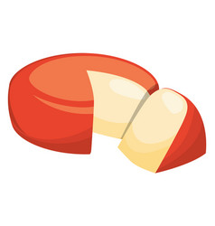 Gouda Round Block With Cheese Slice Cartoon Icon