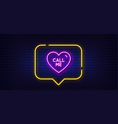 Call Me Line Icon Sweet Heart Sign Valentine Day