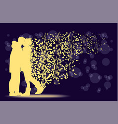 Couple Kissing Shimmer Silhouette