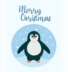 Postcard With A Penguin Happy Holidays