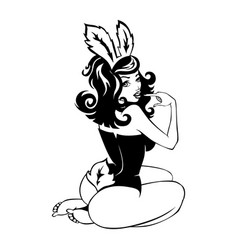 Sexy Rabbit Girl Kneels