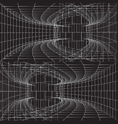 Tunnel Or Wormhole Latticed Wireframe 3d