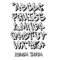 Graffiti font 3d - hand written - alphabet Vector Image