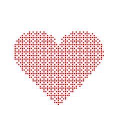 Red Halftone Heart With Pixel Mosaic Texture