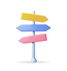 3d Empty Signpost With Directions Isolated