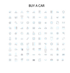 Buy A Car Icons Signs Outline Symbols Concept