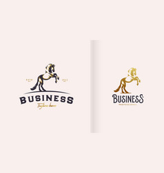 Jumping Horse Logo In Luxury Gold Color