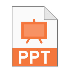 Modern Flat Design Of Ppt File Icon For Web