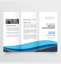 Modern Trifold Leaflet Brochure Design In Blue