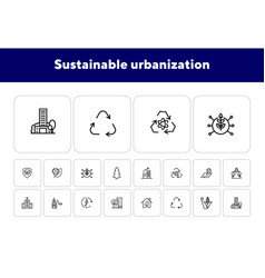 Sustainable Urbanization Icon Set