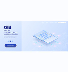 Esim Card Chip Sign Embedded Sim Concept New