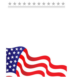 Usa Flag Symbols Wavy Corner Border