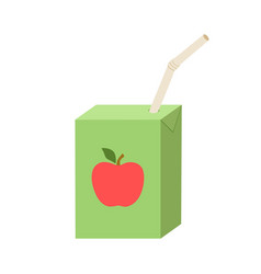 Apple Juice Box Flat Icon Simple