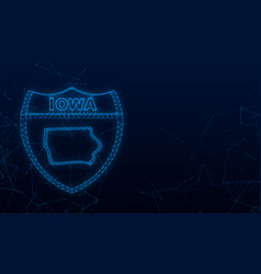 Iowa State Map Outline Plexus Icon