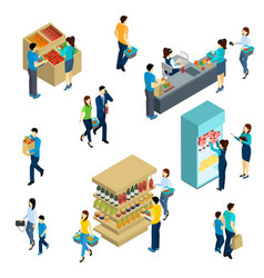 Isometric People Shopping