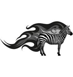 Monochrome African Zebra With Flames