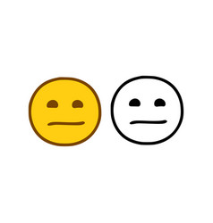 Sad Face Emoticon In Doodle Style Isolated