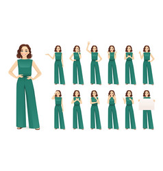 Woman In Green Jumpsuit Set