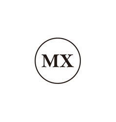 Letter M X Circle Geometric Symbol Simple Logo