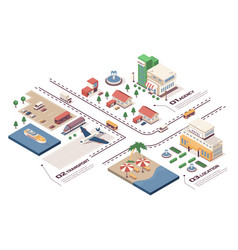 Travel Agency Concept 3d Isometric Web Infographic