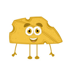 Isolated Cheese Slice Cartoon Kawaii