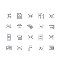 Bar Code Outline Icons Set