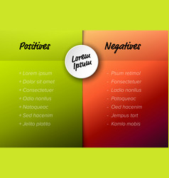 Pros And Cons Compare Template Table