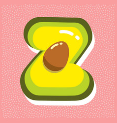 Rripe Avocado With Pit Font Abc Letter Z