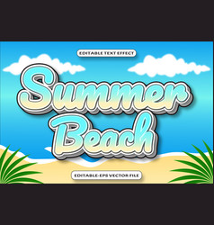 Summer Beach Editable Text Effect 3d Emboss Style